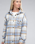 Plaid Shacket Blue & Tan