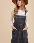 Annie Wear Wide Strap Denim Overall Dress with Pockets