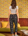 Jade By Jane Smiley Face Pattern Baggy Casual Pants