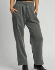 Umgee Full Size Drawstring Wide Leg Pants with Pockets