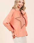 Mittoshop Mineral Wash Star Patch Long Sleeve T-Shirt