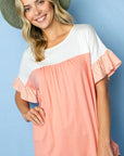 e Luna Solid Striped Baby Doll Top