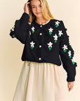 Davi & Dani Floral Pattern Button Down Cardigan