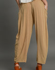 Umgee Elastic Waist Baggy Fit Pants with Pockets