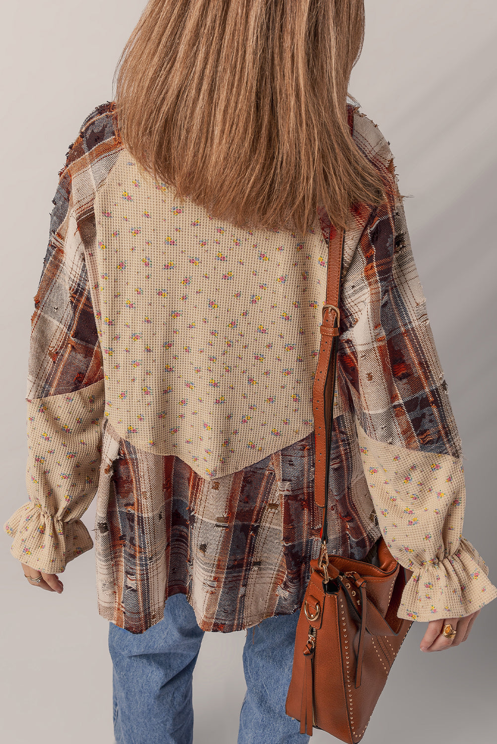 Floral Patchwork Ruffle Shacket | Cottagecore Layering