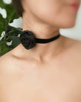 Satin Rose Velvet Sash Necklace