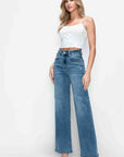 bytos Full Size High Rise Wide Leg Jeans with Pockets