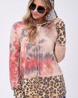 e Luna Tie Dye Cheetah Print Sweatshirt