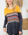 e Luna PLUS Stripe Mix Colorblock Top