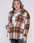 Blue B Plus Size Yarn Dyed Plaid Shirt Jacket