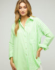 Davi & Dani Stripe Button Down Long Sleeve Shirt - Online Only