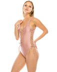 Deep V-Cut One Piece Swimsuit