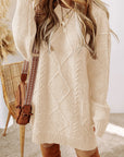 Cable Knit Drop Shoulder Sweater Dress
