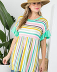 e Luna PLUS Striped Babydoll Tunic Top