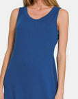 Zenana Scoop Neck Wide Strap Tank Dress