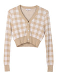 Lilou Long Sleeve Gingham Pattern Cardigan