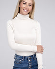 Zenana Ribbed Turtle Neck Long Sleeve Top