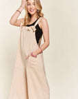 ADORA Knotted Wide Strap Wide Leg Overalls