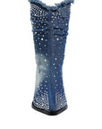 Savant Diamante & Rhinestones Denim Boots