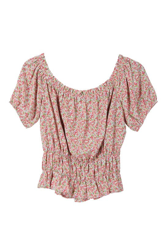 Lilou Off Shoulder Tube Top in Pink Floral