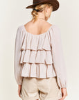 Jade by Jane Tiered Flounce Blouse PLUS