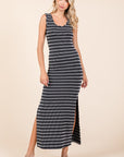 Mittoshop Striped Scoop Neck Sleeveless Maxi Dress