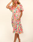 Haptics Tiered Floral Midi Dress with Pockets