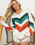 BiBi Multi Color Chevron Pattern Sweater