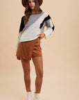 Annie Wear Color Block Drop Shoulder Sweater