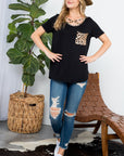 e Luna Animal Print Basic Top