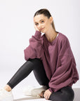 POPFLEX Full Size Brunch Sweater - Merlot