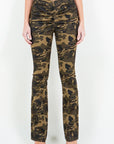 American Bazi V-Cut Ruched Camo Flare Pants