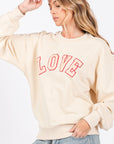 SAGE + FIG LOVE Path Applique Drop Shoulder Sweatshirt