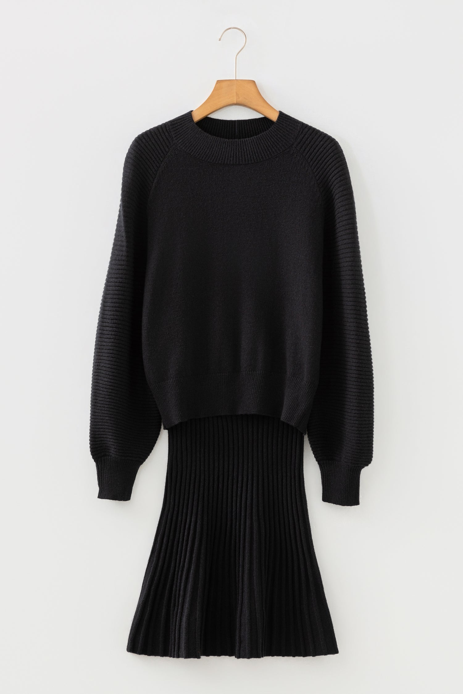 Cozy Knit Sweater & Pleated Skirt Set