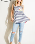 e Luna PLUS Striped Floral Mix Tank