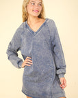 VERY J Mineral Washed Oversized A-Line Mini Dress