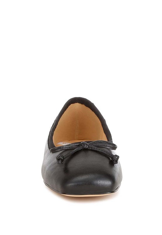 Lutten Square-Toe Bow Ballerinas