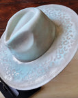 Hand-Painted Leopard Boho Western Cowgirl Hat Only-Mint 986y
