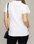 Embroidered Eyelet Blouse with Ruffle - Online Only