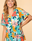 Haptics PLUS Floral Loose Fit Short Sleeve Top