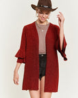 PLUS Jade by Jane Glitter Bell Sleeve Kimono Style Cardigan