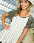 e Luna PLUS Striped Camo Twist Top