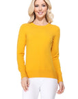 Crew Neck Long Sleeve Light Basic Casual Knit Top