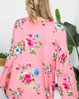 Allover Floral Lantern Sleeve Top