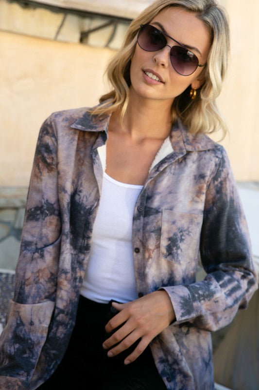 e Luna Tie Dye Button Down Shirts