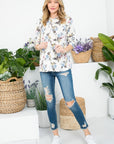 e Luna Plus Allover Floral Sweatshirt