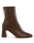 Neapolitan Faux Leather Square Toe Ankle Boots