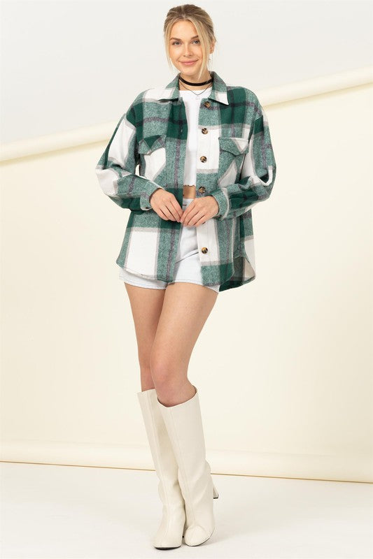 HYFVE Effortless Ease Plaid Print Shacket - Online Only