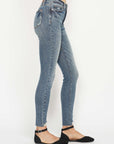 Judy Blue Full Size Tummy Control Vintage Wash Hem Destroy Skinny Jeans