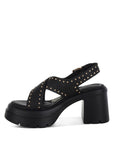 Nambo Stud Embellished Block Heel Sandals